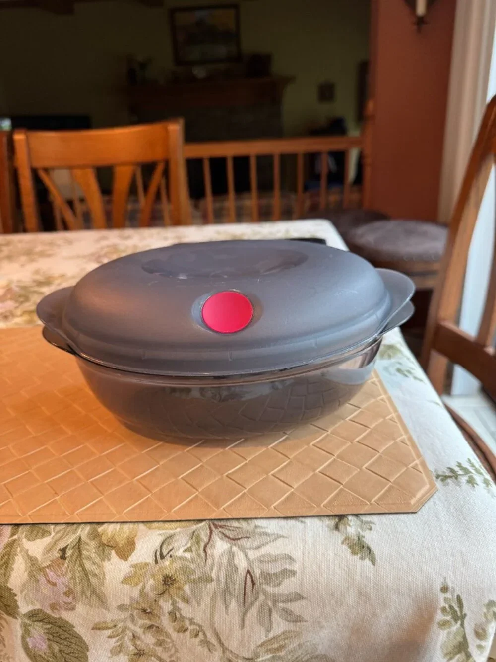 Tupperware Heat N Serve Container 2.0L Charcoal Oval with Lid 5433A-2